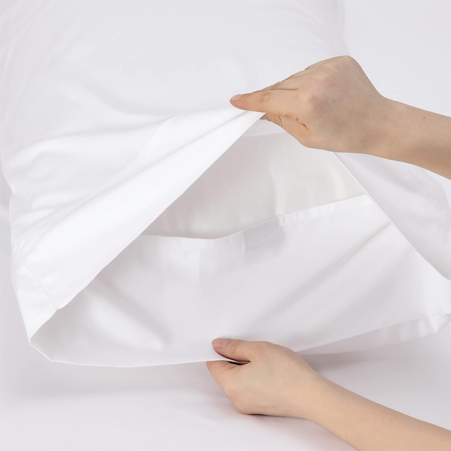Bamboo Rayon Fitted Sheet Set – Queen Size (White) - Image 3
