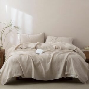 100% Pure French Linen Sheet Set – King Size (Natural)